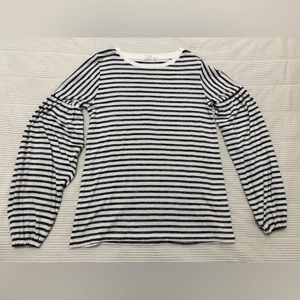 Gap Striped Long Sleeve Top - Black and White